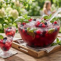 Punch cu fructe de pădure și busuioc