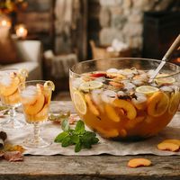Punch cu whisky și ceai de piersici